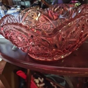 Elegant Pink Glass Bowl